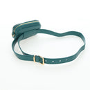 Miu Miu Matelasse Waist Bag Leather Green Gold Auth LN043M-7