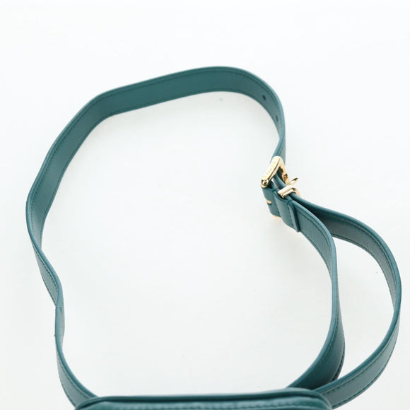 Miu Miu Matelasse Waist Bag Leather Green Gold Auth LN043M