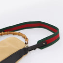 GUCCI Bamboo Web Sherry Line Shoulder Bag Canvas 2way Beige 001 4095 Auth LN044-14