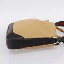 GUCCI Bamboo Web Sherry Line Shoulder Bag Canvas 2way Beige 001 4095 Auth LN044-4
