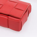 Bottega Veneta MAXI INTRECCIATO Cassette Shoulder Bag Leather Red Auth LN047V-10