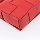 Bottega Veneta MAXI INTRECCIATO Cassette Shoulder Bag Leather Red Auth LN047V-13