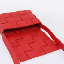 Bottega Veneta MAXI INTRECCIATO Cassette Shoulder Bag Leather Red Auth LN047V-14