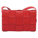 Bottega Veneta MAXI INTRECCIATO Cassette Shoulder Bag Leather Red Auth LN047V-2