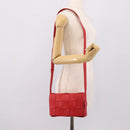 Bottega Veneta MAXI INTRECCIATO Cassette Shoulder Bag Leather Red Auth LN047V-22