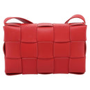Bottega Veneta MAXI INTRECCIATO Cassette Shoulder Bag Leather Red Auth LN047V-3