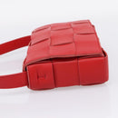 Bottega Veneta MAXI INTRECCIATO Cassette Shoulder Bag Leather Red Auth LN047V-4