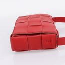 Bottega Veneta MAXI INTRECCIATO Cassette Shoulder Bag Leather Red Auth LN047V-5