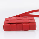 Bottega Veneta MAXI INTRECCIATO Cassette Shoulder Bag Leather Red Auth LN047V-9