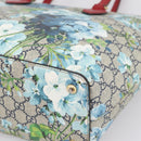 GUCCI GG Supreme Blooms Tote Bag PVC Navy Gold Tone 415721 Auth LN048V-15