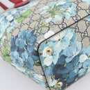 GUCCI GG Supreme Blooms Tote Bag PVC Navy Gold Tone 415721 Auth LN048V-16