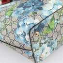 GUCCI GG Supreme Blooms Tote Bag PVC Navy Gold Tone 415721 Auth LN048V-18