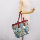 GUCCI GG Supreme Blooms Tote Bag PVC Navy Gold Tone 415721 Auth LN048V-24