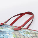 GUCCI GG Supreme Blooms Tote Bag PVC Navy Gold Tone 415721 Auth LN048V-14