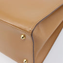 GUCCI Hand Bag Leather Beige Gold Tone 000 256 0192 Auth LN050-10
