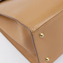 GUCCI Hand Bag Leather Beige Gold Tone 000 256 0192 Auth LN050-15