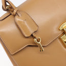 GUCCI Hand Bag Leather Beige Gold Tone 000 256 0192 Auth LN050-9