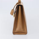 GUCCI Hand Bag Leather Beige Gold Tone 000 256 0192 Auth LN050-3