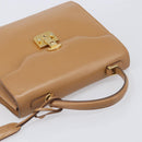 GUCCI Hand Bag Leather Beige Gold Tone 000 256 0192 Auth LN050-6