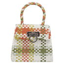 Salvatore Ferragamo Gancini Hand Bag Leather Multicolor Silver Auth LN051V-2