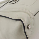 CELINE Luggage Mini Shopper Hand Bag Leather Ivory Silver Auth LN052V-15