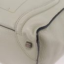 CELINE Luggage Mini Shopper Hand Bag Leather Ivory Silver Auth LN052V-16