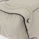 CELINE Luggage Mini Shopper Hand Bag Leather Ivory Silver Auth LN052V-17
