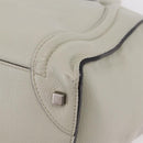 CELINE Luggage Mini Shopper Hand Bag Leather Ivory Silver Auth LN052V-18