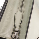 CELINE Luggage Mini Shopper Hand Bag Leather Ivory Silver Auth LN052V-20