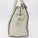 CELINE Luggage Mini Shopper Hand Bag Leather Ivory Silver Auth LN052V-3