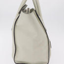 CELINE Luggage Mini Shopper Hand Bag Leather Ivory Silver Auth LN052V-4