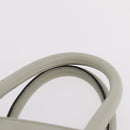 CELINE Luggage Mini Shopper Hand Bag Leather Ivory Silver Auth LN052V-14
