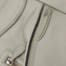 CELINE Luggage Mini Shopper Hand Bag Leather Ivory Silver Auth LN052V-8