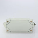 CELINE Luggage Micro Shopper Hand Bag Leather Ivory Gold Tone Auth LN053V-5
