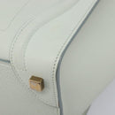 CELINE Luggage Micro Shopper Hand Bag Leather Ivory Gold Tone Auth LN053V-15