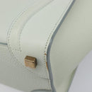 CELINE Luggage Micro Shopper Hand Bag Leather Ivory Gold Tone Auth LN053V-17