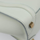 CELINE Luggage Micro Shopper Hand Bag Leather Ivory Gold Tone Auth LN053V-18