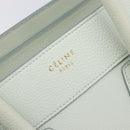 CELINE Luggage Micro Shopper Hand Bag Leather Ivory Gold Tone Auth LN053V-19
