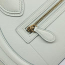 CELINE Luggage Micro Shopper Hand Bag Leather Ivory Gold Tone Auth LN053V-20