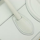 CELINE Luggage Micro Shopper Hand Bag Leather Ivory Gold Tone Auth LN053V-21