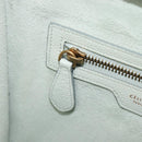 CELINE Luggage Micro Shopper Hand Bag Leather Ivory Gold Tone Auth LN053V-26