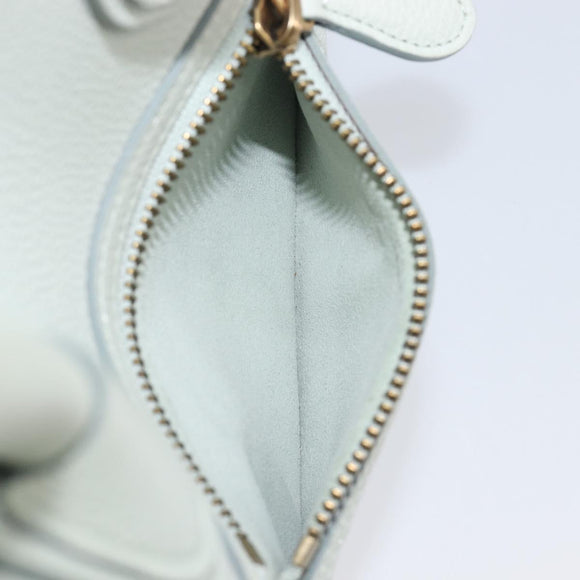 CELINE Luggage Micro Shopper Hand Bag Leather Ivory Gold Tone Auth LN053V