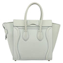 CELINE Luggage Micro Shopper Hand Bag Leather Ivory Gold Tone Auth LN053V-2