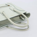 CELINE Luggage Micro Shopper Hand Bag Leather Ivory Gold Tone Auth LN053V-7