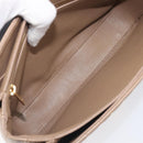 CELINE Chain Shoulder Bag Leather Brown Gold Auth LN054V-18