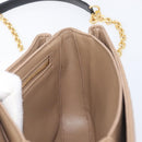 CELINE Chain Shoulder Bag Leather Brown Gold Auth LN054V-19