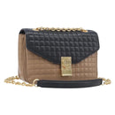 CELINE Chain Shoulder Bag Leather Brown Gold Auth LN054V-1