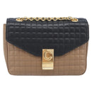 CELINE Chain Shoulder Bag Leather Brown Gold Auth LN054V-2