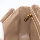 CELINE Chain Shoulder Bag Leather Brown Gold Auth LN054V-20