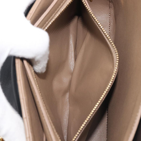 CELINE Chain Shoulder Bag Leather Brown Gold Auth LN054V